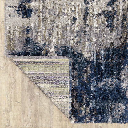 Aspen Shag Grey/ Blue Distressed Cut Pile Rug