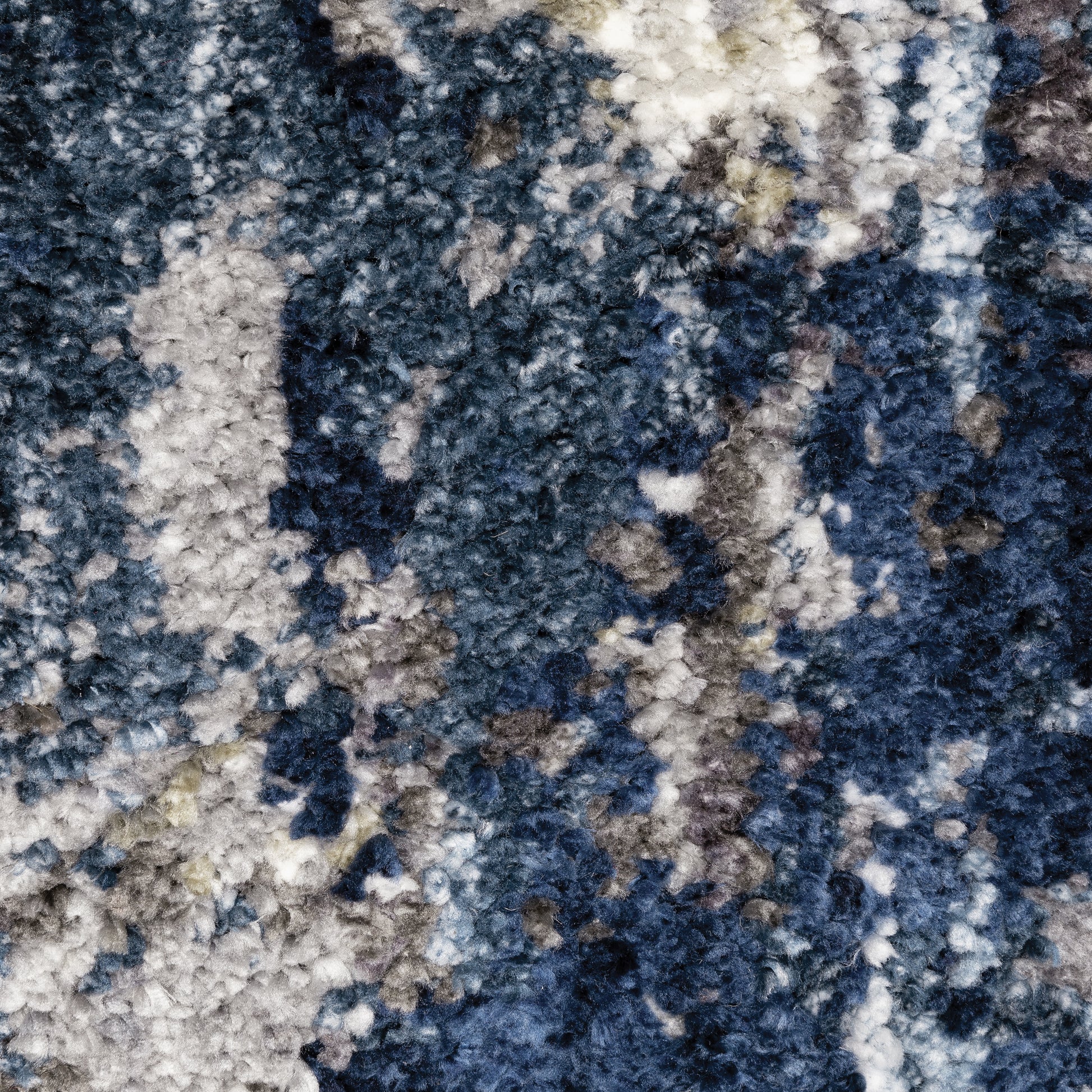 Aspen Shag Grey/ Blue Distressed Cut Pile Rug