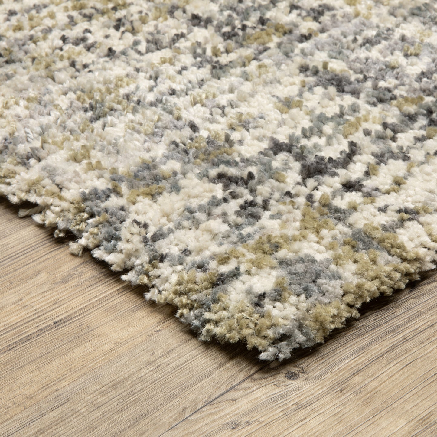 Aspen Stripe Ivory/ Gold Distressed Cut Pile Rug