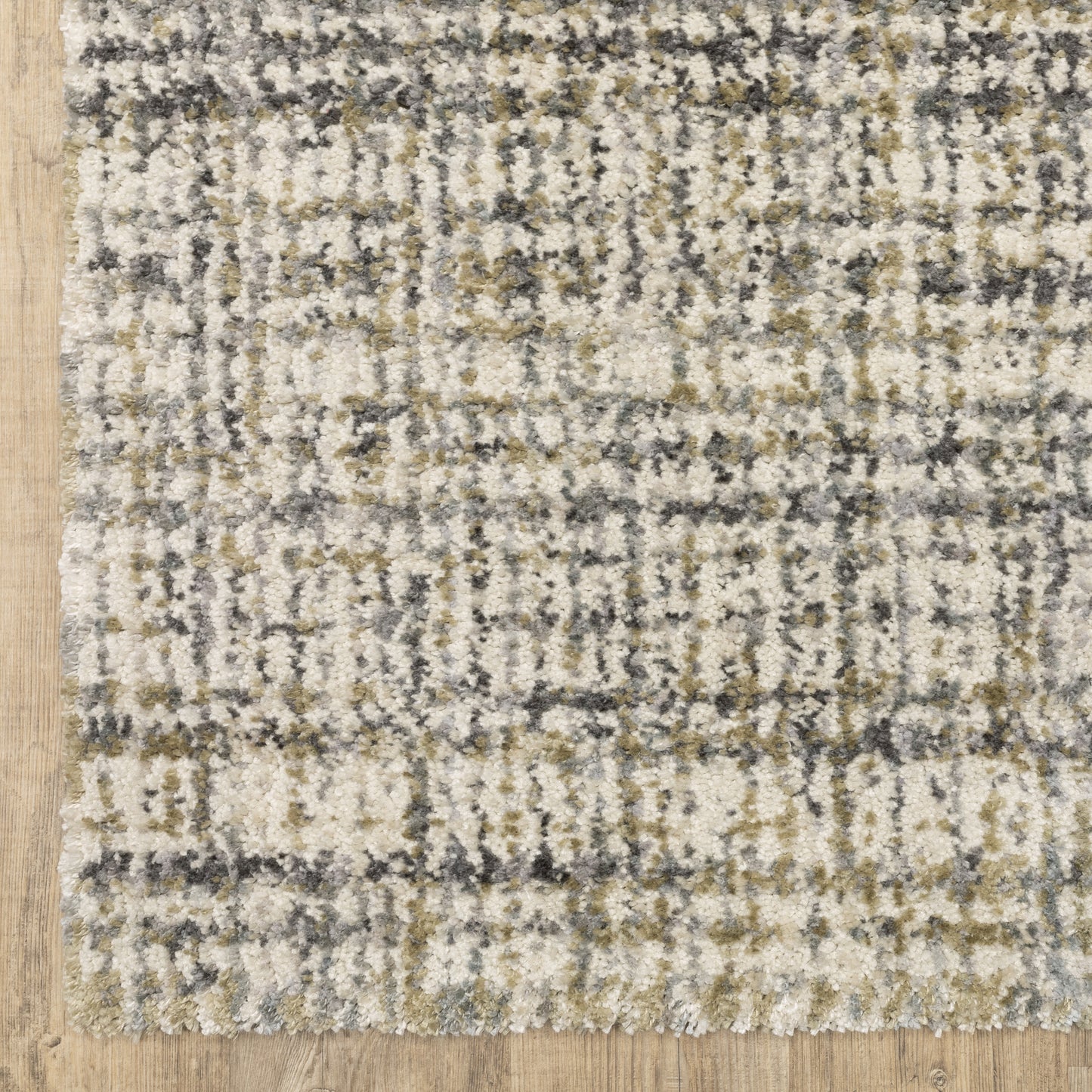 Aspen Stripe Ivory/ Gold Distressed Cut Pile Rug