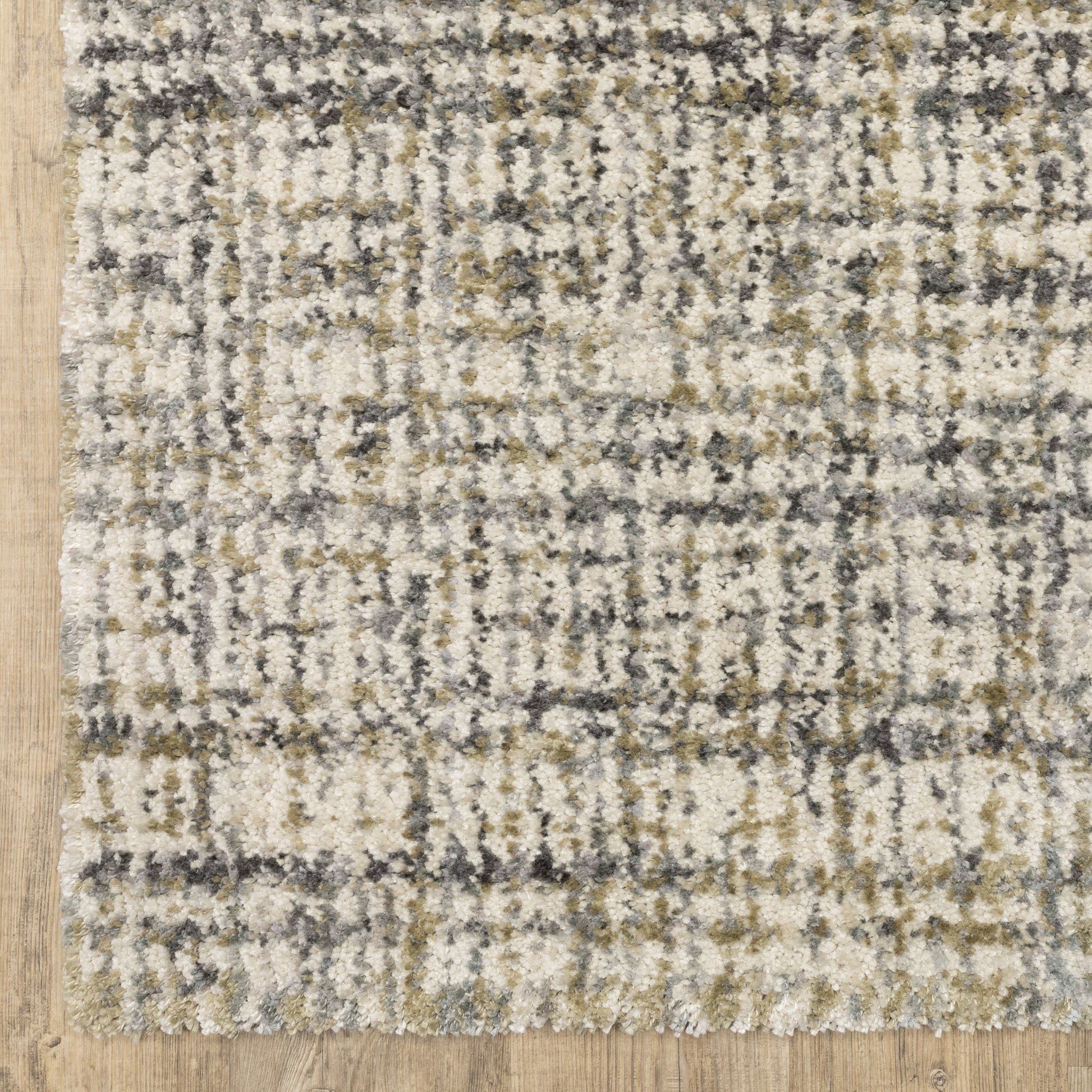 Aspen Stripe Ivory/ Gold Distressed Cut Pile Rug