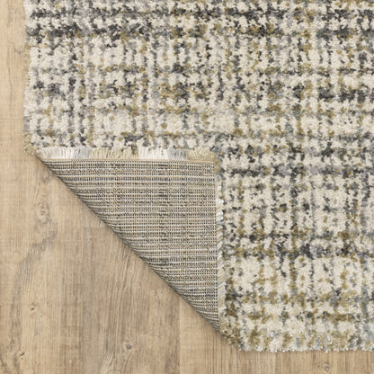 Aspen Stripe Ivory/ Gold Distressed Cut Pile Rug