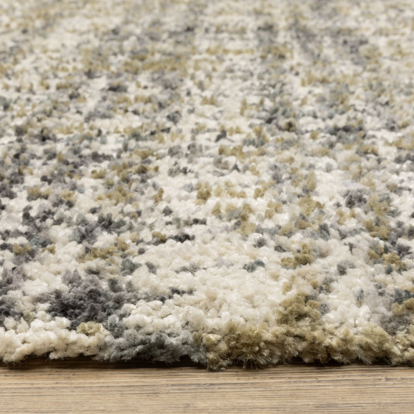 Aspen Stripe Ivory/ Gold Distressed Cut Pile Rug