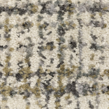 Aspen Stripe Ivory/ Gold Distressed Cut Pile Rug