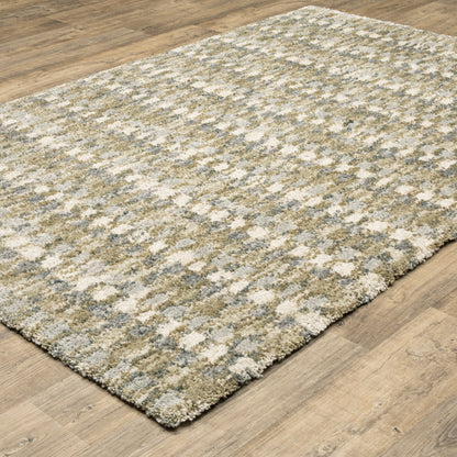 Aspen Stripe Gold/ Grey Distressed Cut Pile Rug