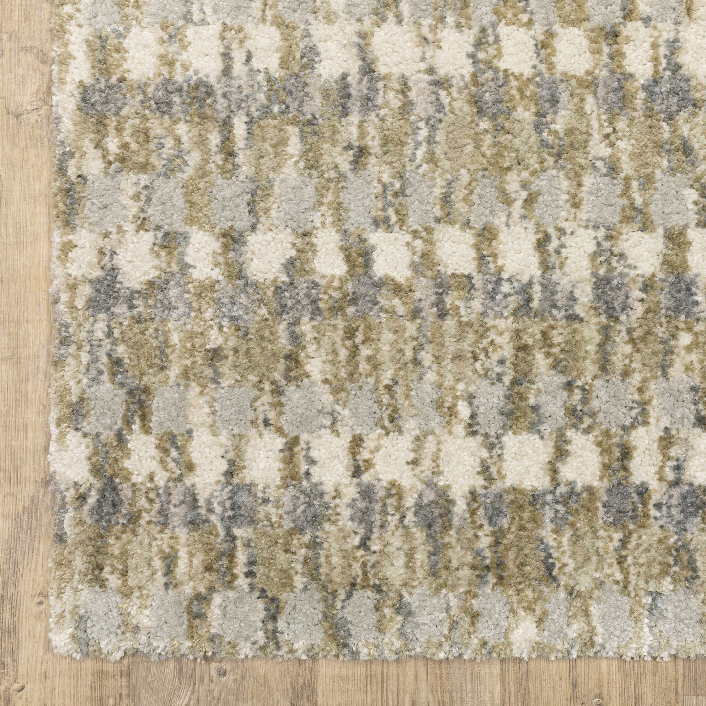 Aspen Stripe Gold/ Grey Distressed Cut Pile Rug