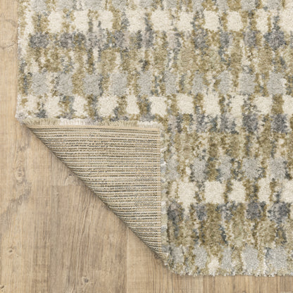 Aspen Stripe Gold/ Grey Distressed Cut Pile Rug