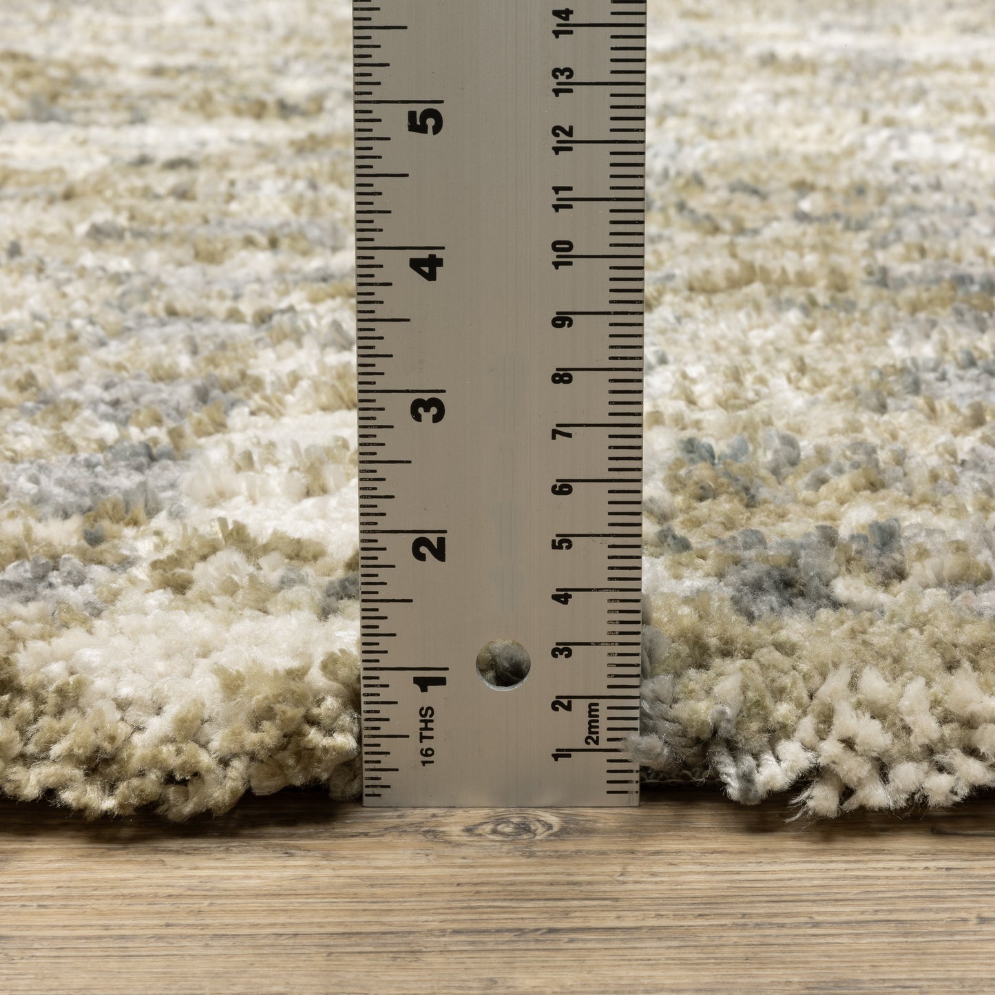 Aspen Stripe Gold/ Grey Distressed Cut Pile Rug