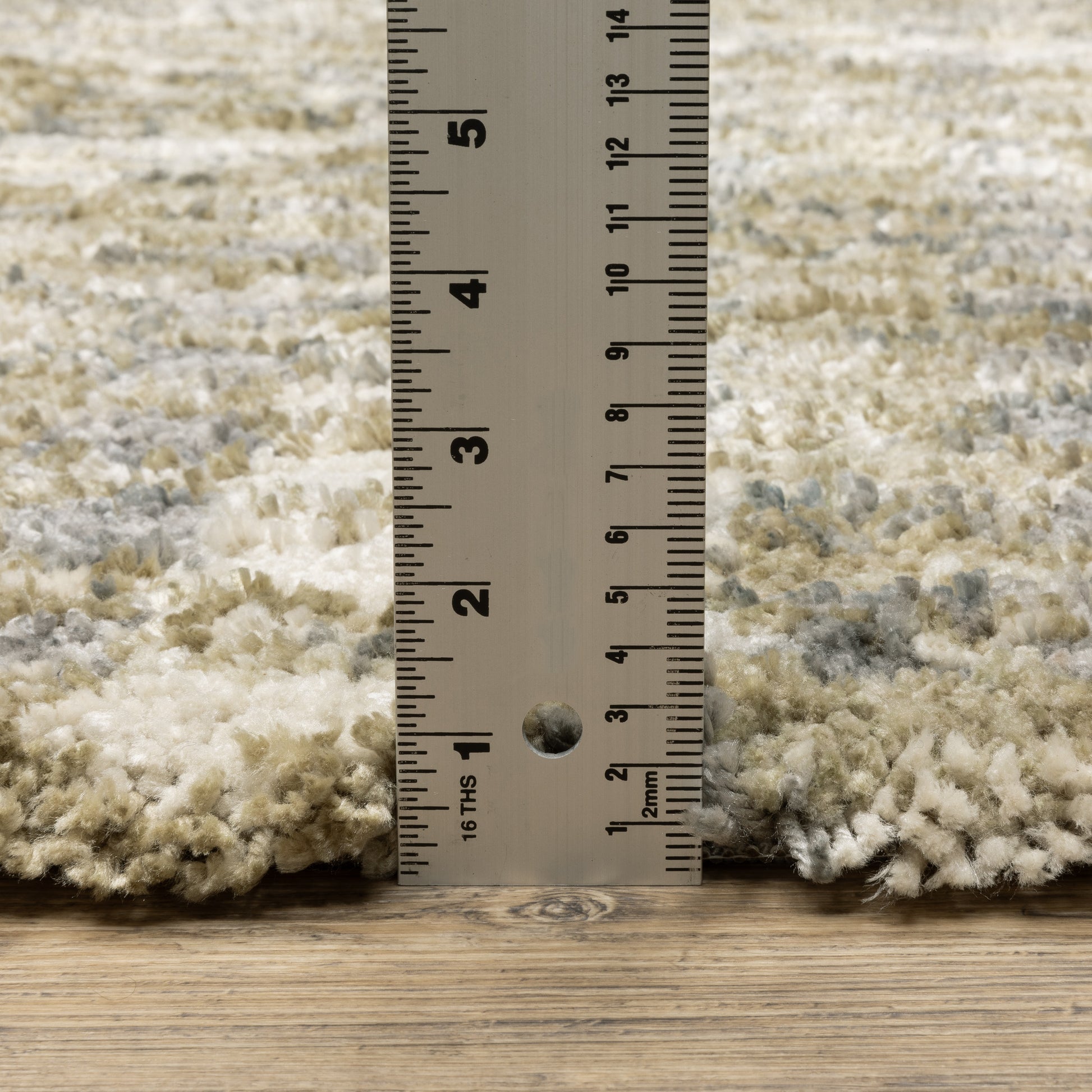 Aspen Stripe Gold/ Grey Distressed Cut Pile Rug