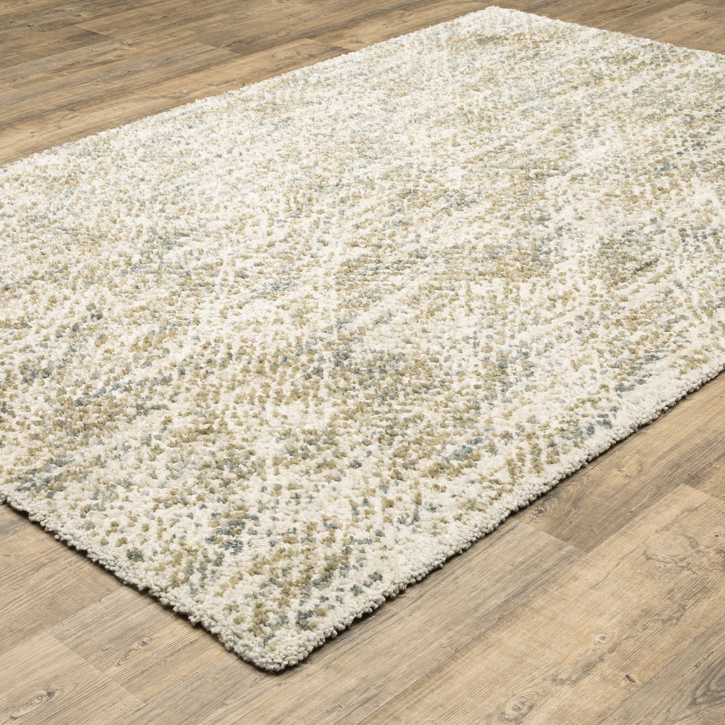 Aspen Distressed Ivory/ Gold Abstract Cut Pile Rug