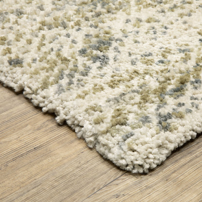 Aspen Distressed Ivory/ Gold Abstract Cut Pile Rug