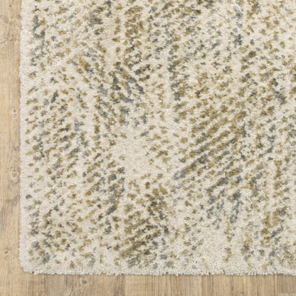 Aspen Distressed Ivory/ Gold Abstract Cut Pile Rug