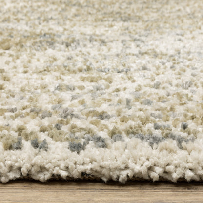 Aspen Distressed Ivory/ Gold Abstract Cut Pile Rug