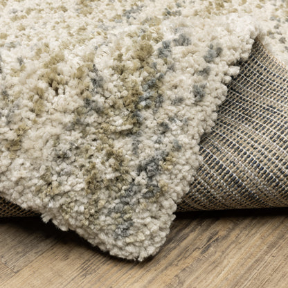 Aspen Distressed Ivory/ Gold Abstract Cut Pile Rug