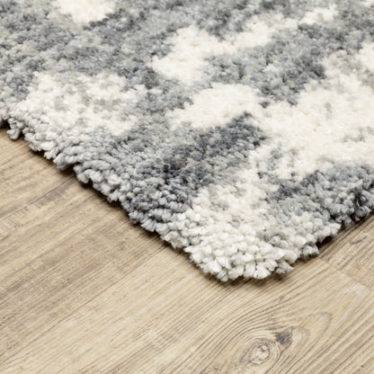 Aspen Distressed Grey/ Ivory Shag Cut Pile Rug