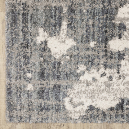 Aspen Distressed Grey/ Ivory Shag Cut Pile Rug