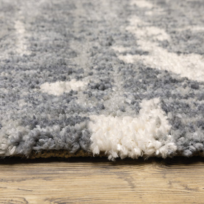 Aspen Distressed Grey/ Ivory Shag Cut Pile Rug