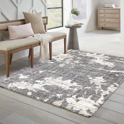 Aspen Distressed Grey/ Ivory Shag Cut Pile Rug