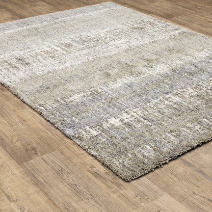 Aspen Shag Grey/ Ivory Distressed Cut Pile Rug