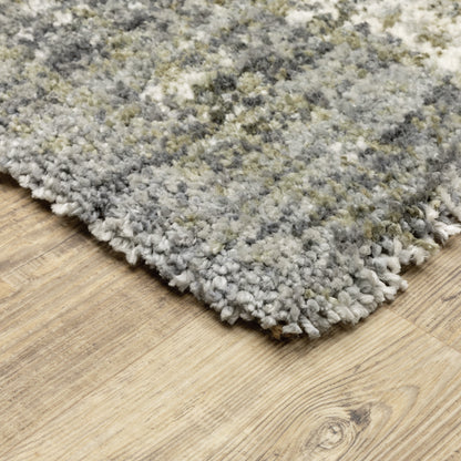 Aspen Shag Grey/ Ivory Distressed Cut Pile Rug