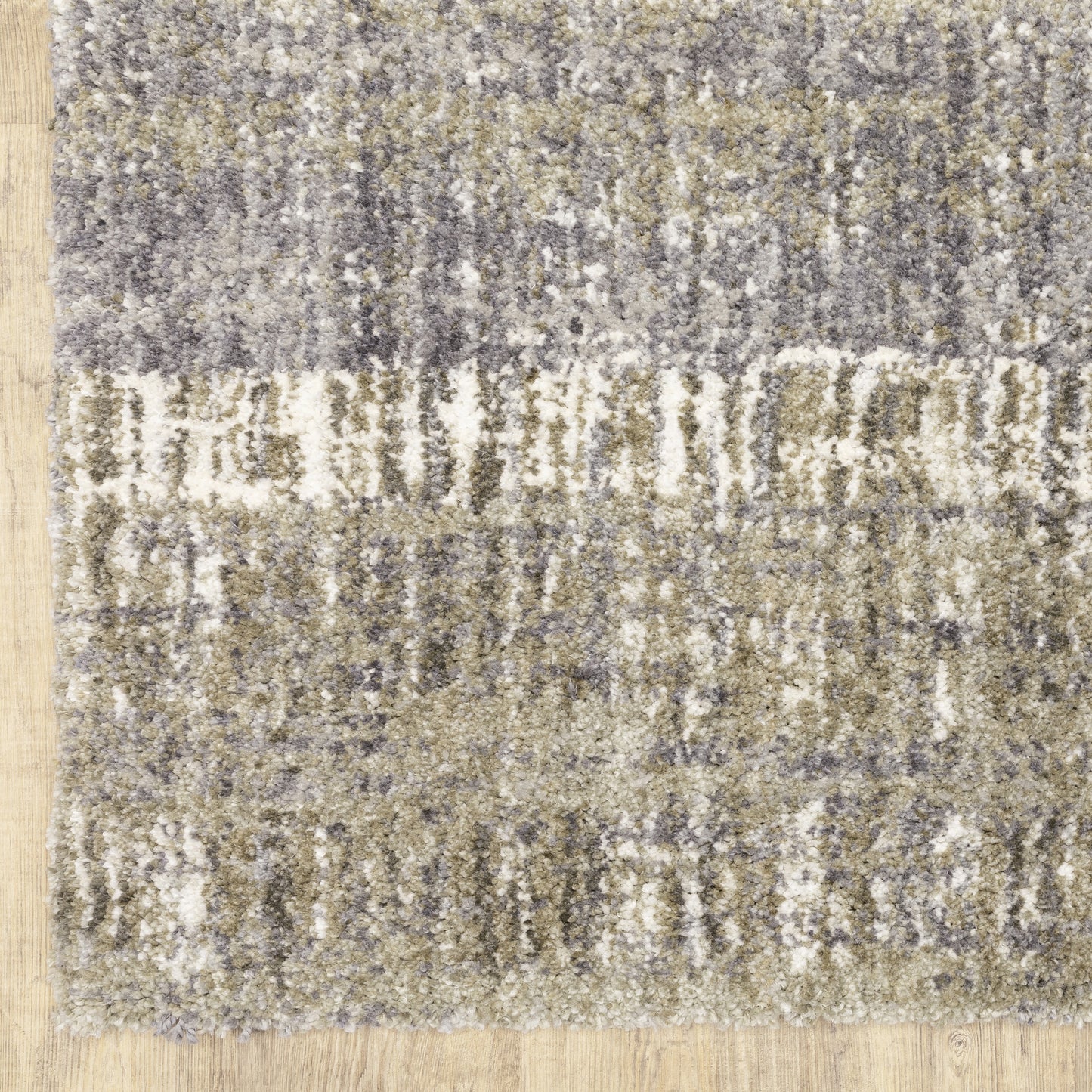 Aspen Shag Grey/ Ivory Distressed Cut Pile Rug