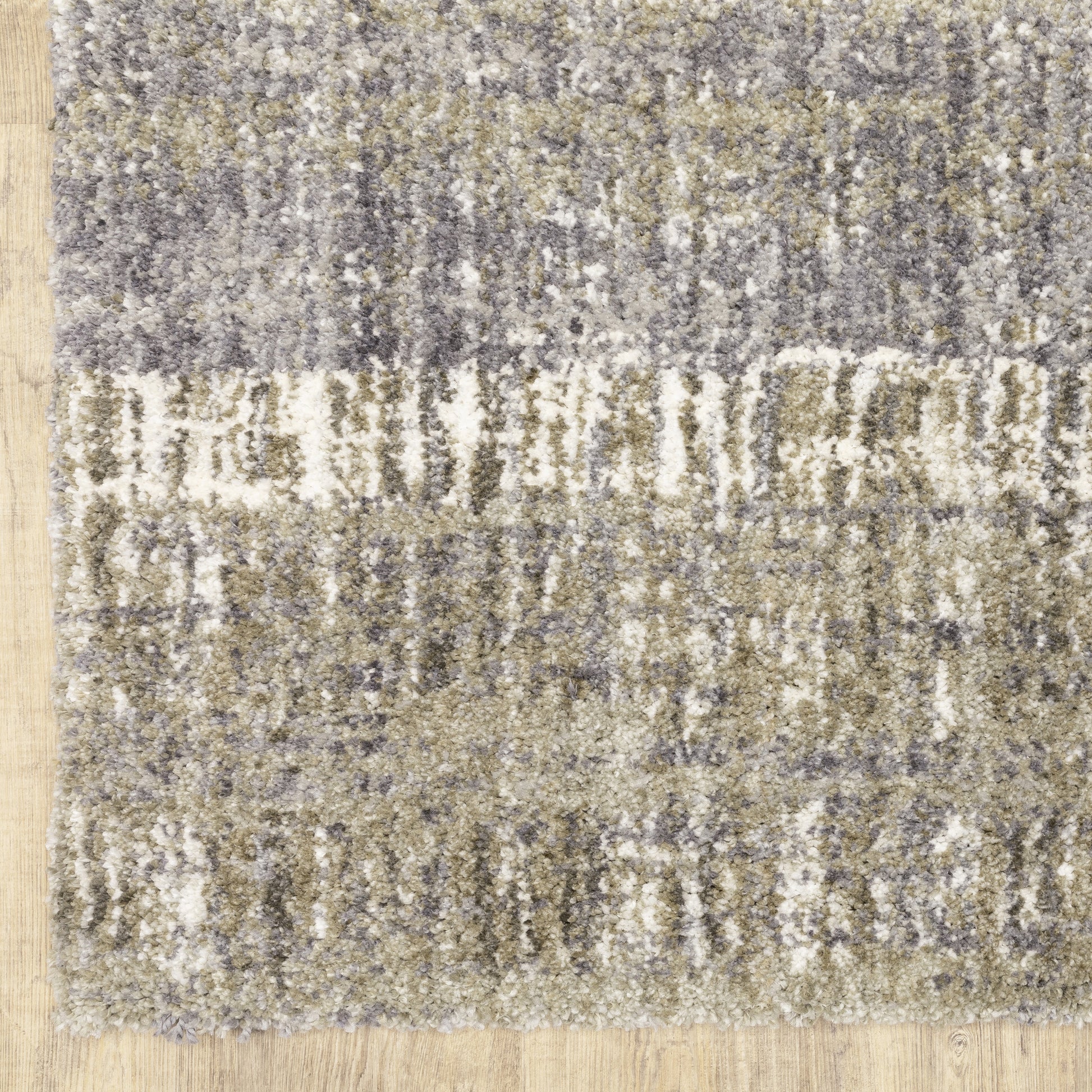 Aspen Shag Grey/ Ivory Distressed Cut Pile Rug