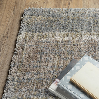 Aspen Shag Grey/ Ivory Distressed Cut Pile Rug