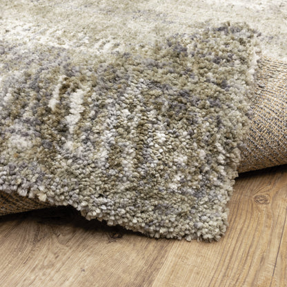 Aspen Shag Grey/ Ivory Distressed Cut Pile Rug