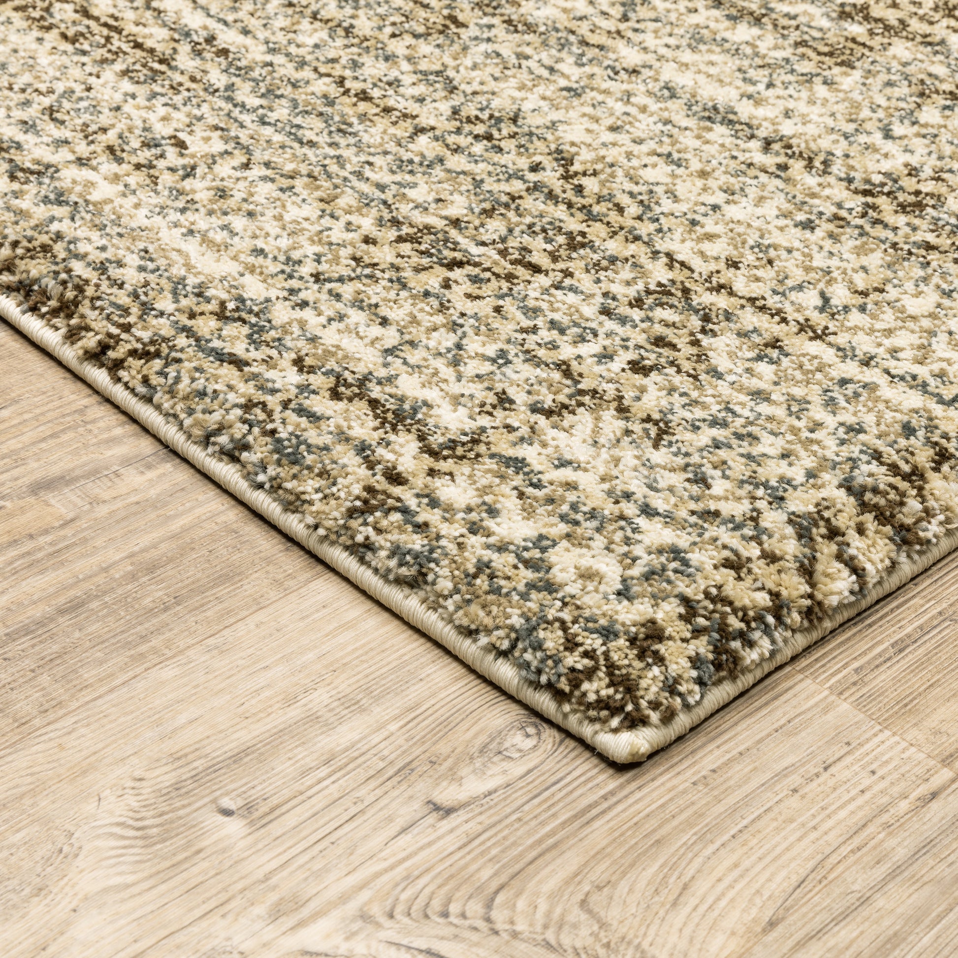 Astor Distressed Beige/ Brown Abstract Cut Pile Rug