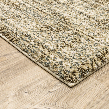 Astor Distressed Beige/ Brown Abstract Cut Pile Rug