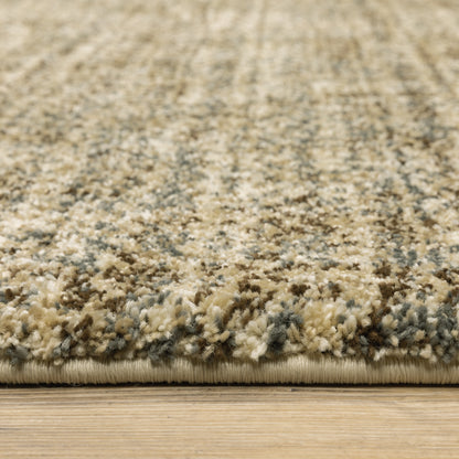 Astor Distressed Beige/ Brown Abstract Cut Pile Rug