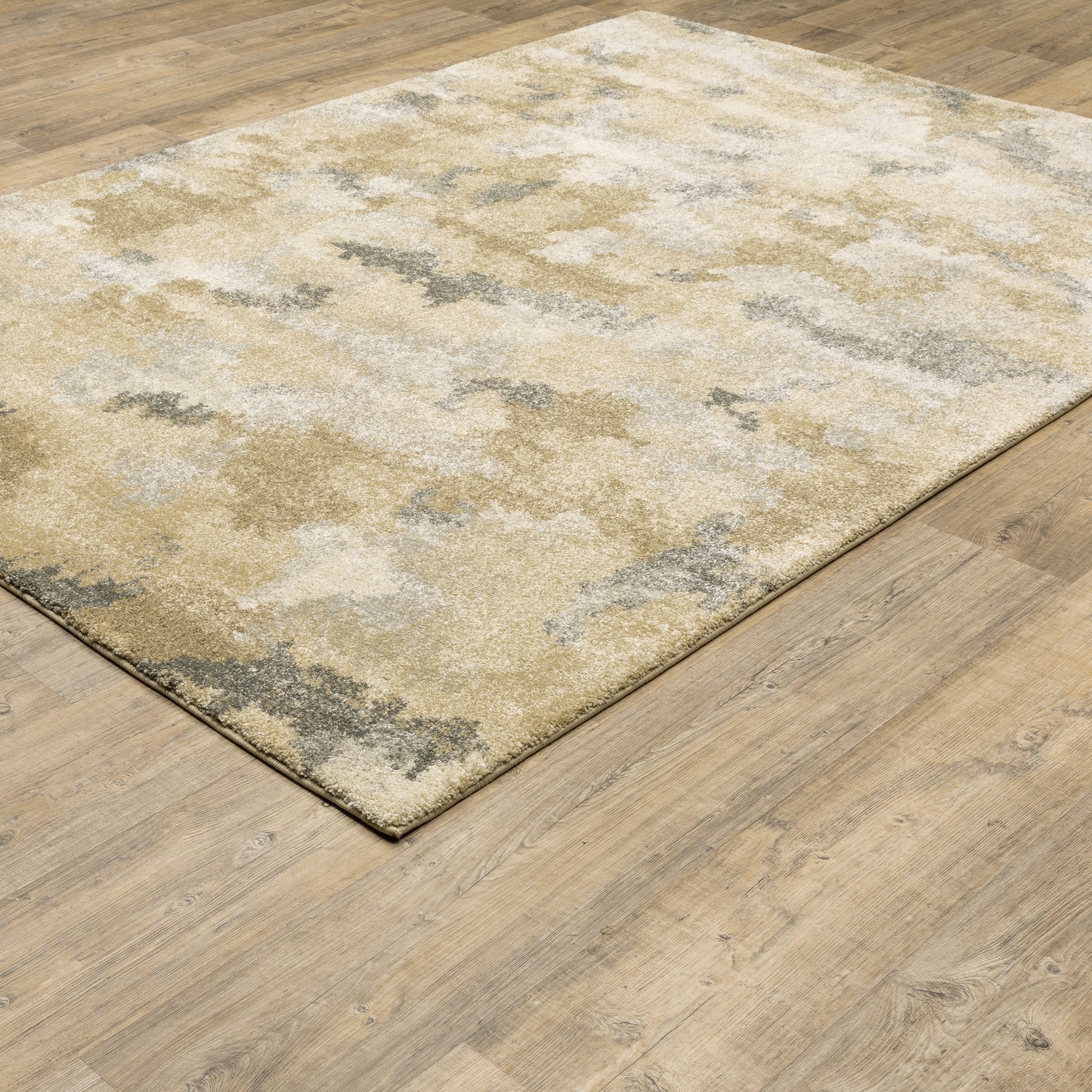Astor Abstract Beige/ Gold Cut Pile Rug