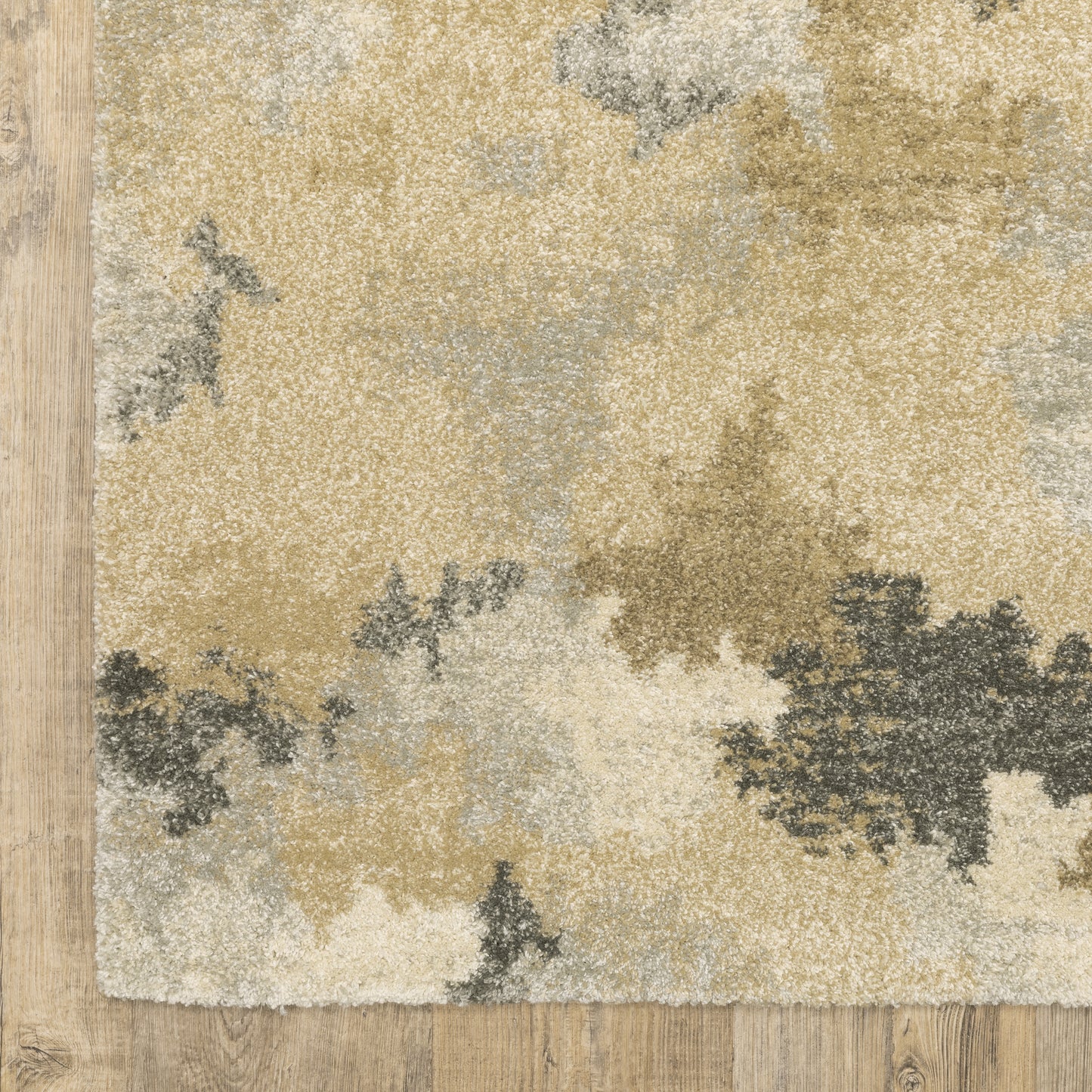 Astor Abstract Beige/ Gold Cut Pile Rug
