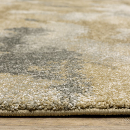 Astor Abstract Beige/ Gold Cut Pile Rug