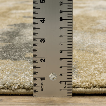 Astor Abstract Beige/ Gold Cut Pile Rug