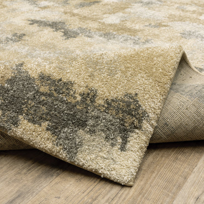 Astor Abstract Beige/ Gold Cut Pile Rug