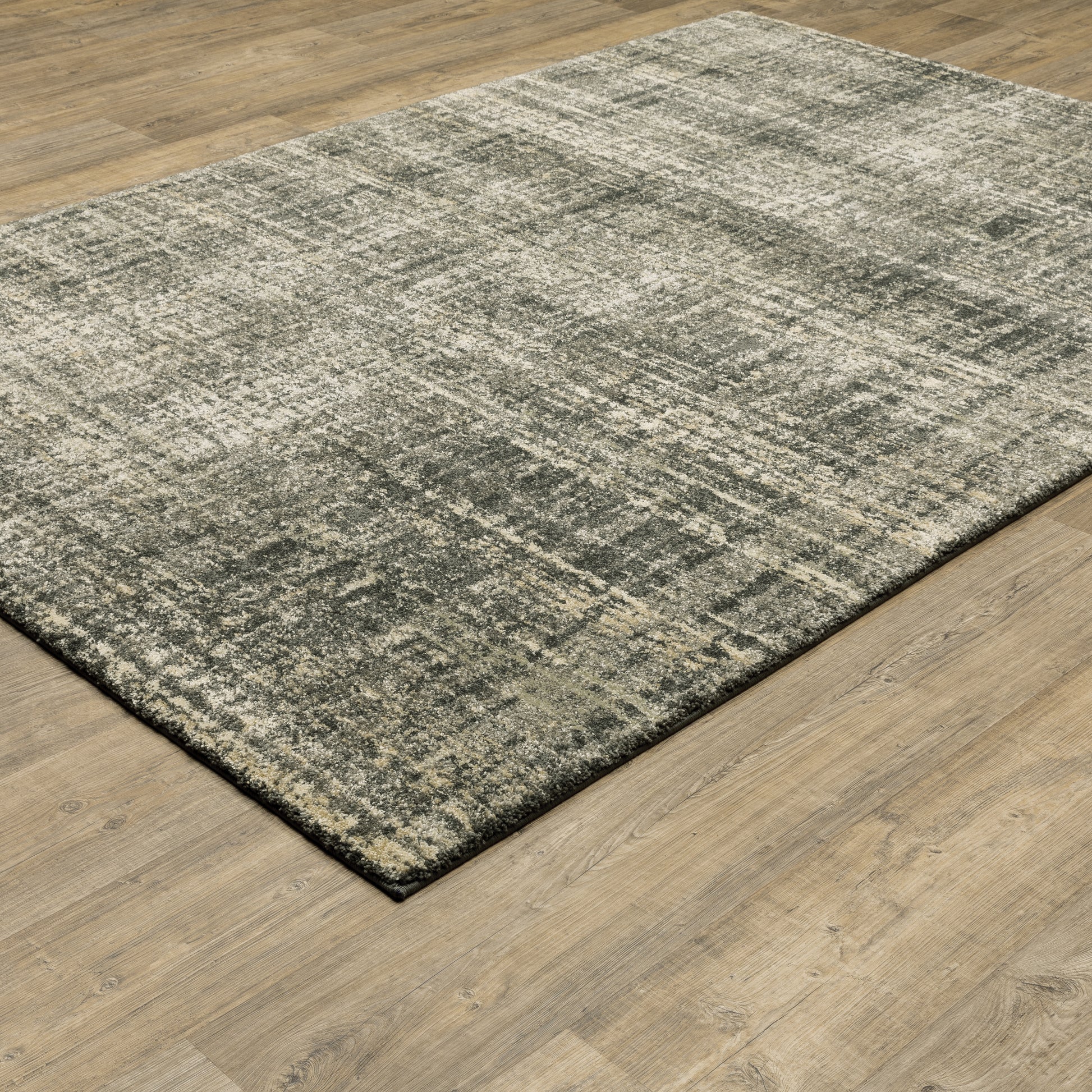 Astor Distressed Charcoal/ Beige Cut Pile Rug