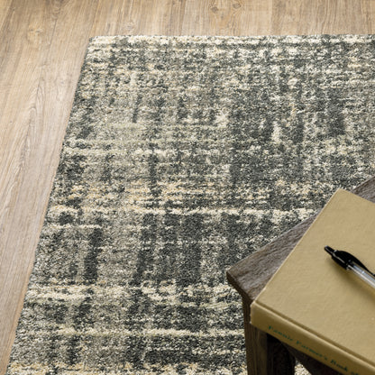 Astor Distressed Charcoal/ Beige Cut Pile Rug