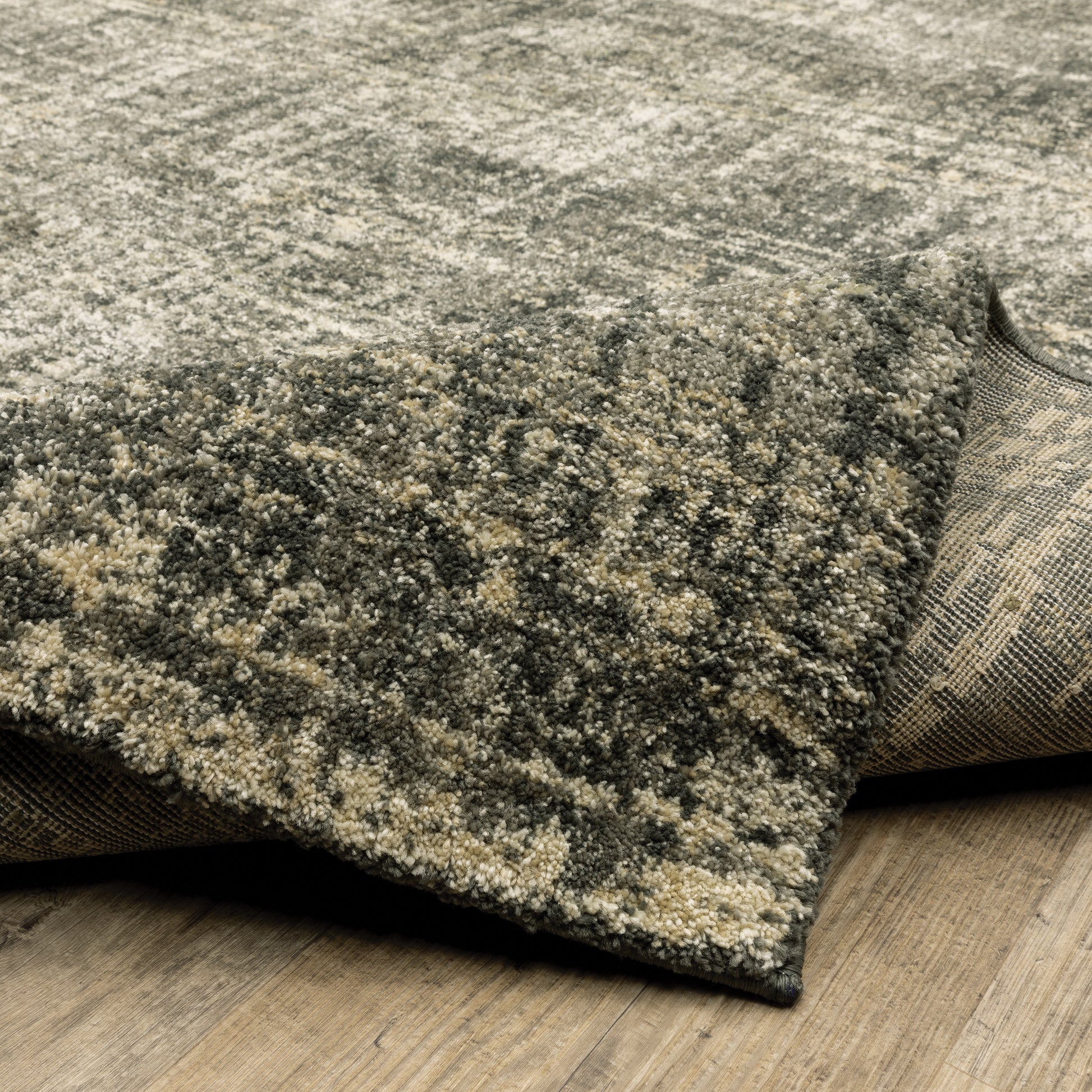 Astor Distressed Charcoal/ Beige Cut Pile Rug
