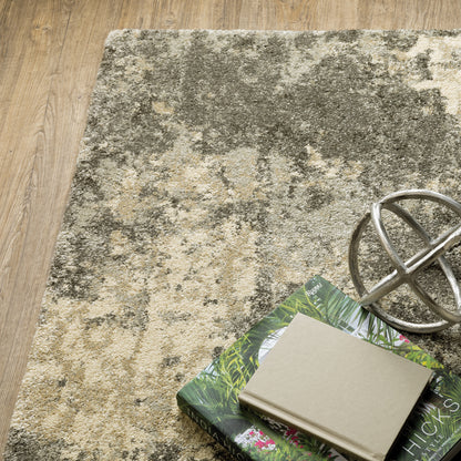 Astor Abstract Grey/ Beige Cut Pile Rug