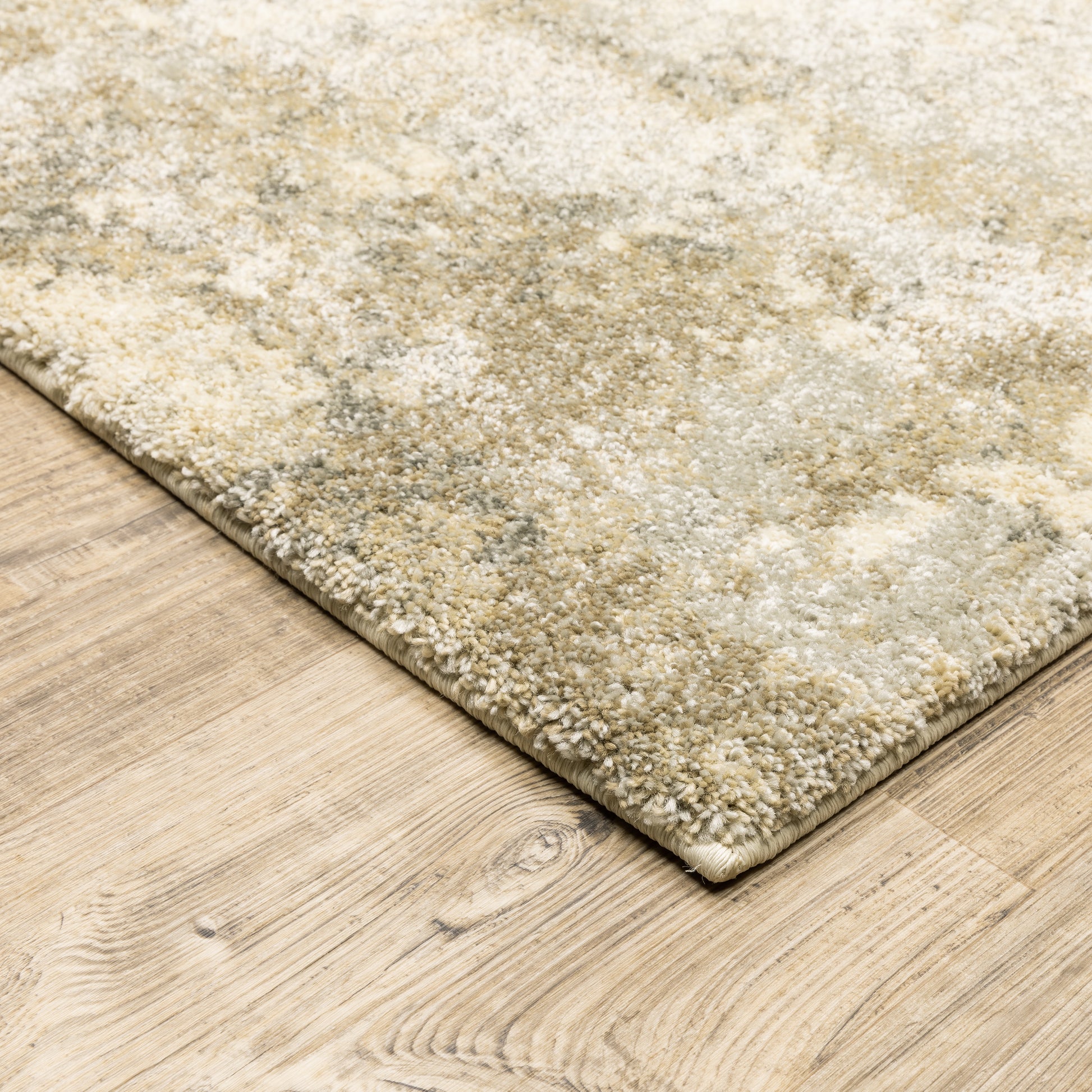 Astor Abstract Gold/ Beige Cut Pile Rug
