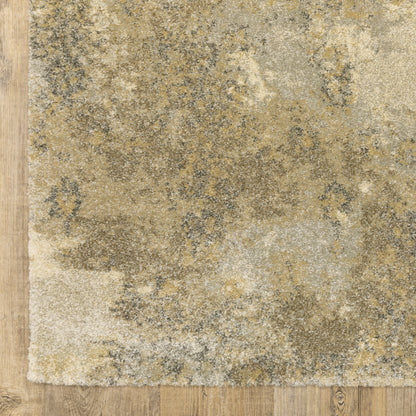 Astor Abstract Gold/ Beige Cut Pile Rug