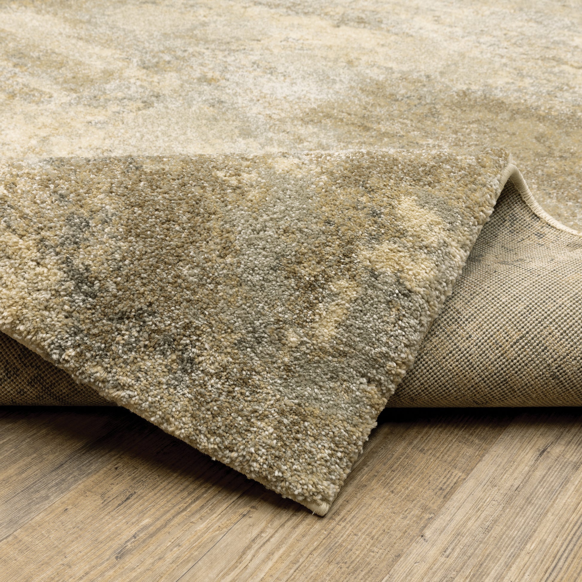 Astor Abstract Gold/ Beige Cut Pile Rug