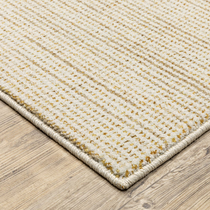 Atlas Distressed Ivory/ Gold Solid Cut Pile Rug