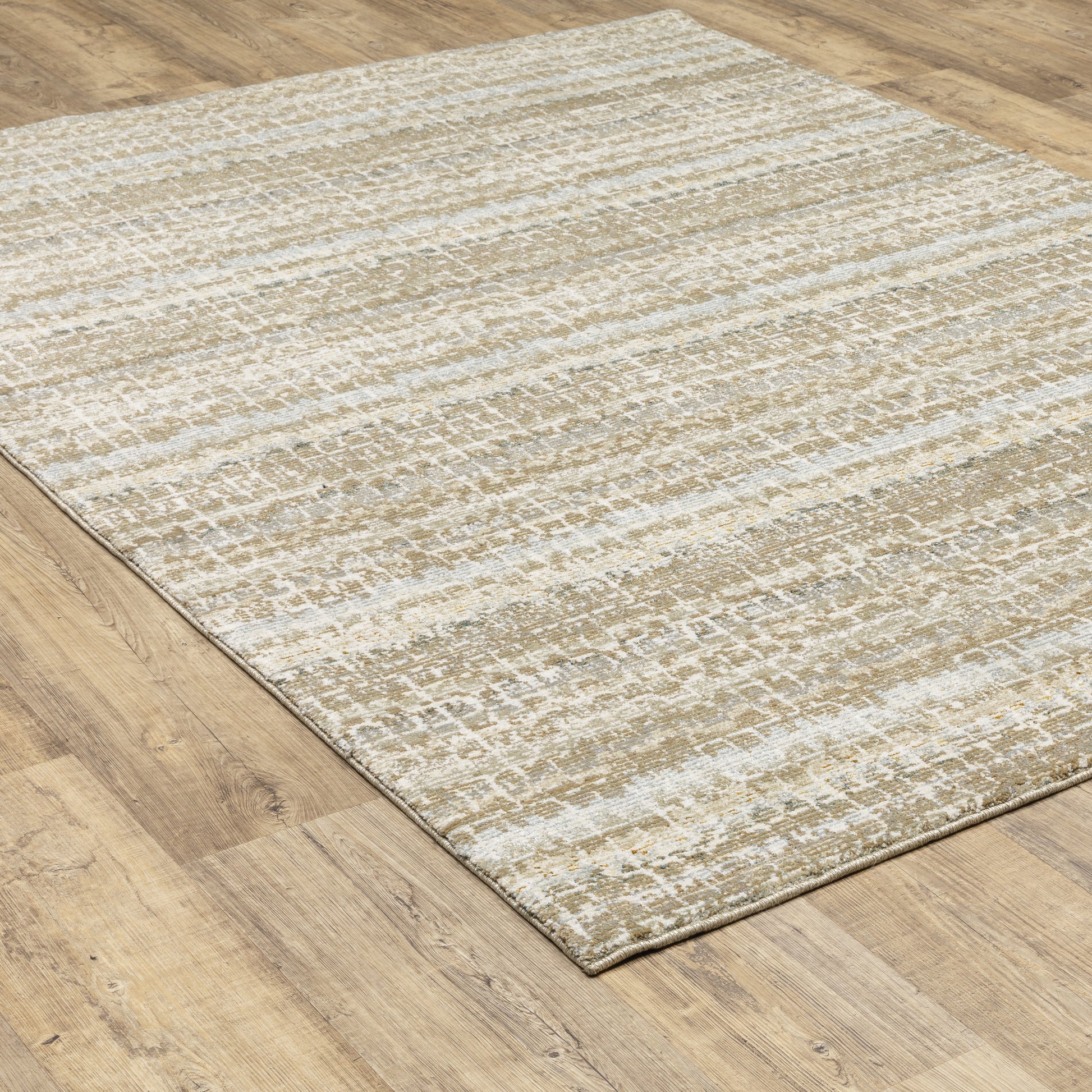 Atlas Stripe Ivory/ Grey Abstract Cut Pile Rug