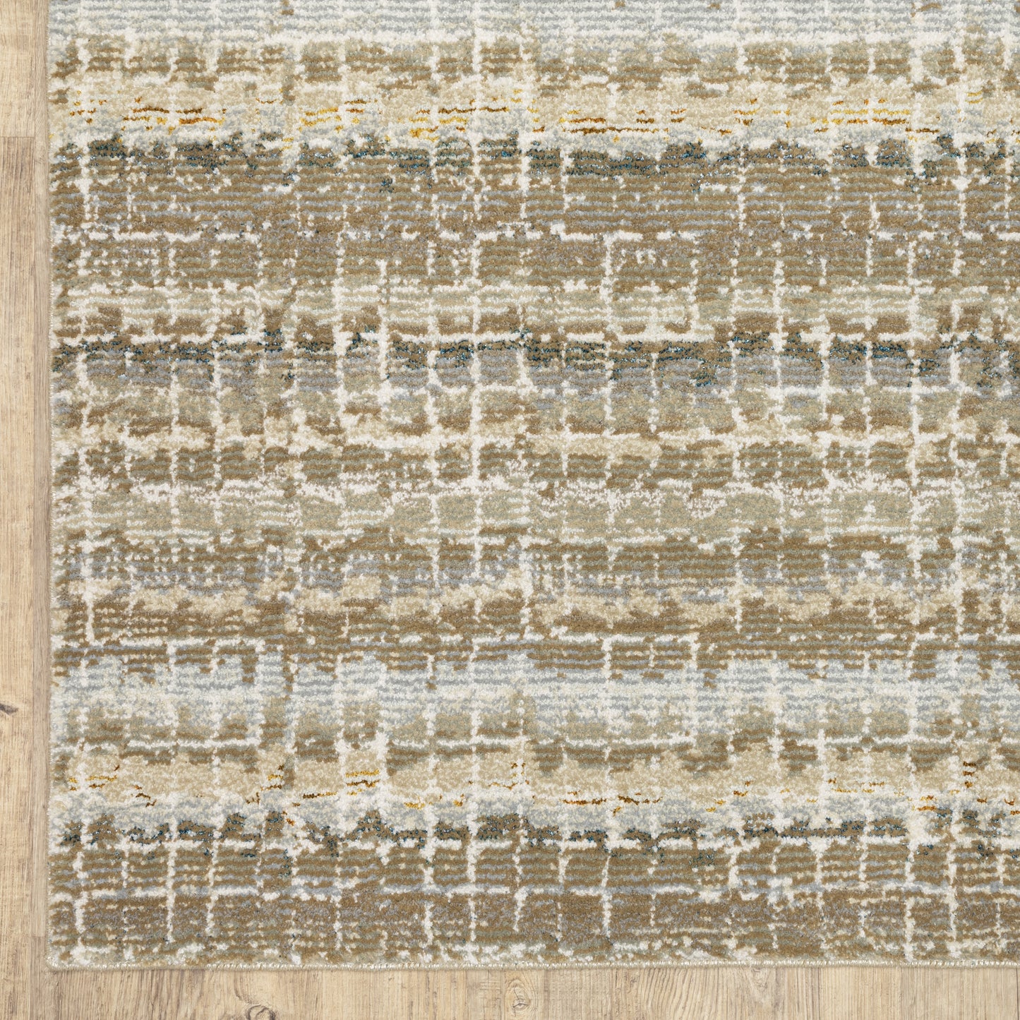 Atlas Stripe Ivory/ Grey Abstract Cut Pile Rug