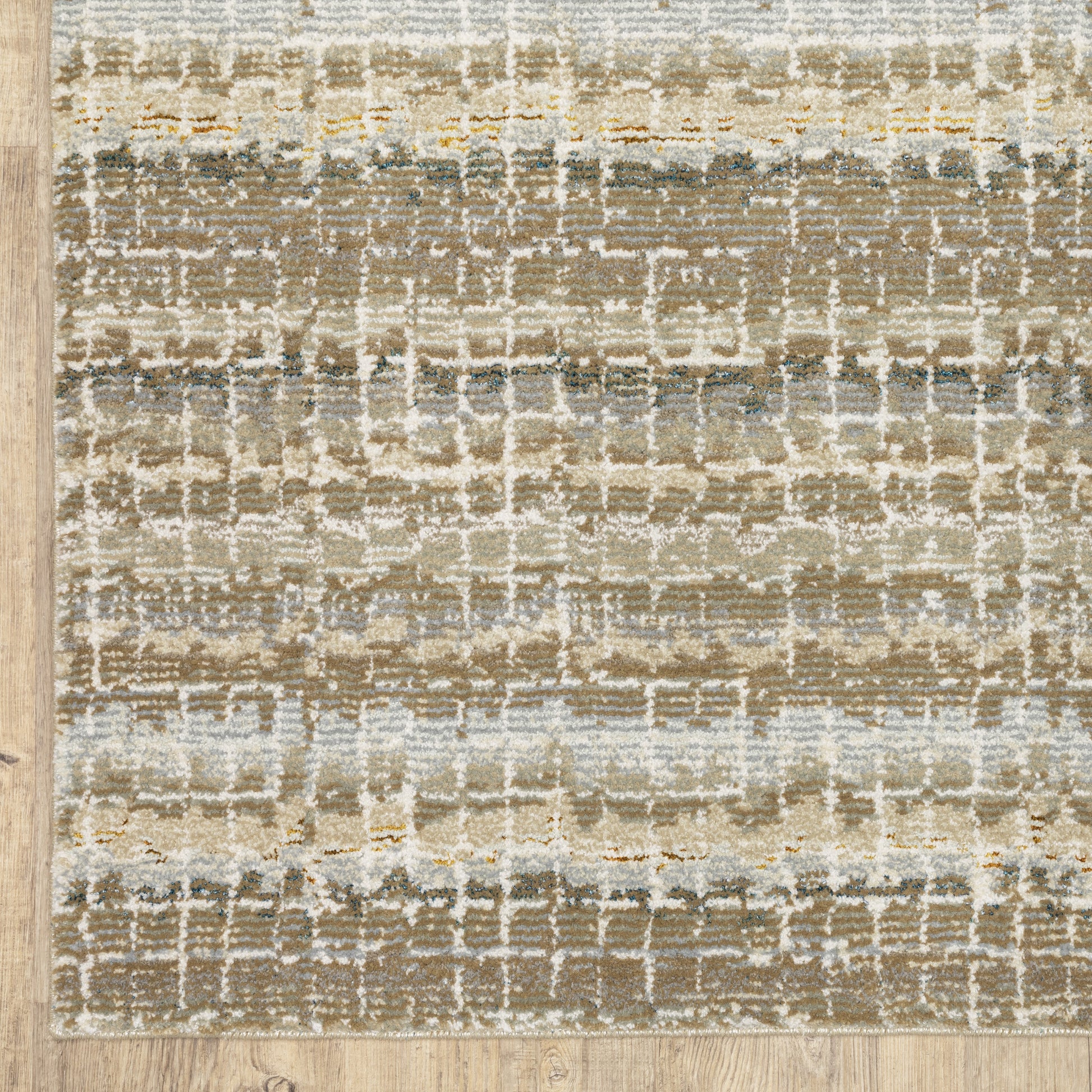 Atlas Stripe Ivory/ Grey Abstract Cut Pile Rug