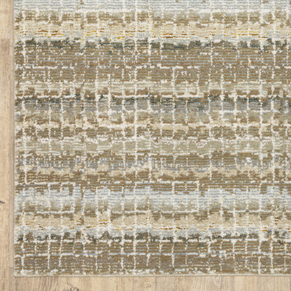 Atlas Stripe Ivory/ Grey Abstract Cut Pile Rug