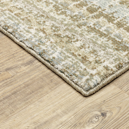 Atlas Stripe Ivory/ Grey Abstract Cut Pile Rug