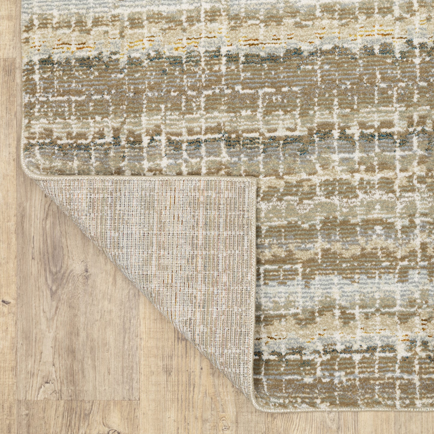 Atlas Stripe Ivory/ Grey Abstract Cut Pile Rug